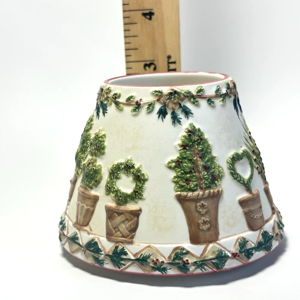 Yankee Candle Shade Topiary Topiaries Green Red Cream Rustic Small Jar 3.7 Oz